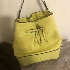 Kate Spade Yellow Leather Bucket Bag